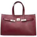 Mi091 Burgundy Front-Accent Tote