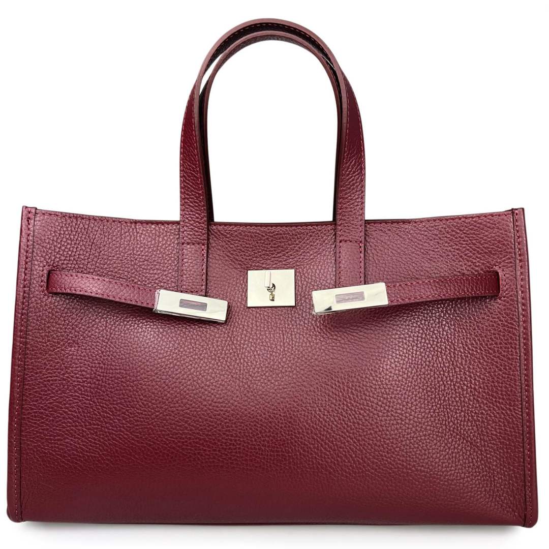 Mi091 Burgundy Front-Accent Tote
