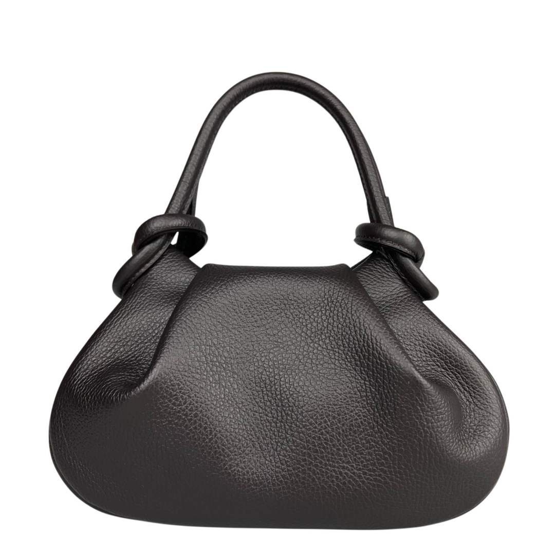 Mi181 Dark Brown Knotted-Handle Bag