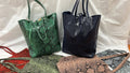 OF37 Italian Leather Snake Printed Tote Bag JIJOU CAPRI