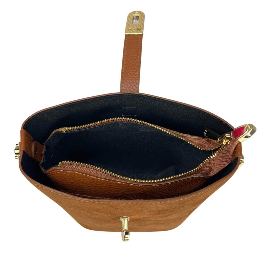 Mi126 Tan Suede Bucket Bag