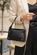 ZZ130 Black Small Smooth Leather Handbag