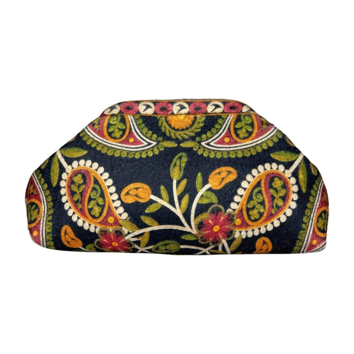 MI644 Black Paisley Print Clutch Bag