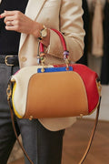 ZZ051 Light Camel Multicolor Leather Handbag