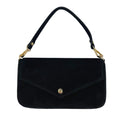 Mi315 Black Suede Pouch Bag