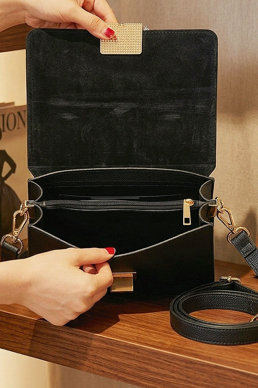 ZZ009 Black Leather Handbag