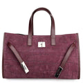 Mi135 Burgundy Croco-Print Suede Tote
