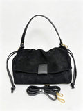 ST099 Black Suede Flap Bag