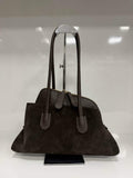 ST142 Dark Brown Suede Shoulder Bag