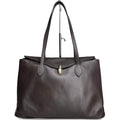 MI546 Dark Brown Leather Padlock Tote