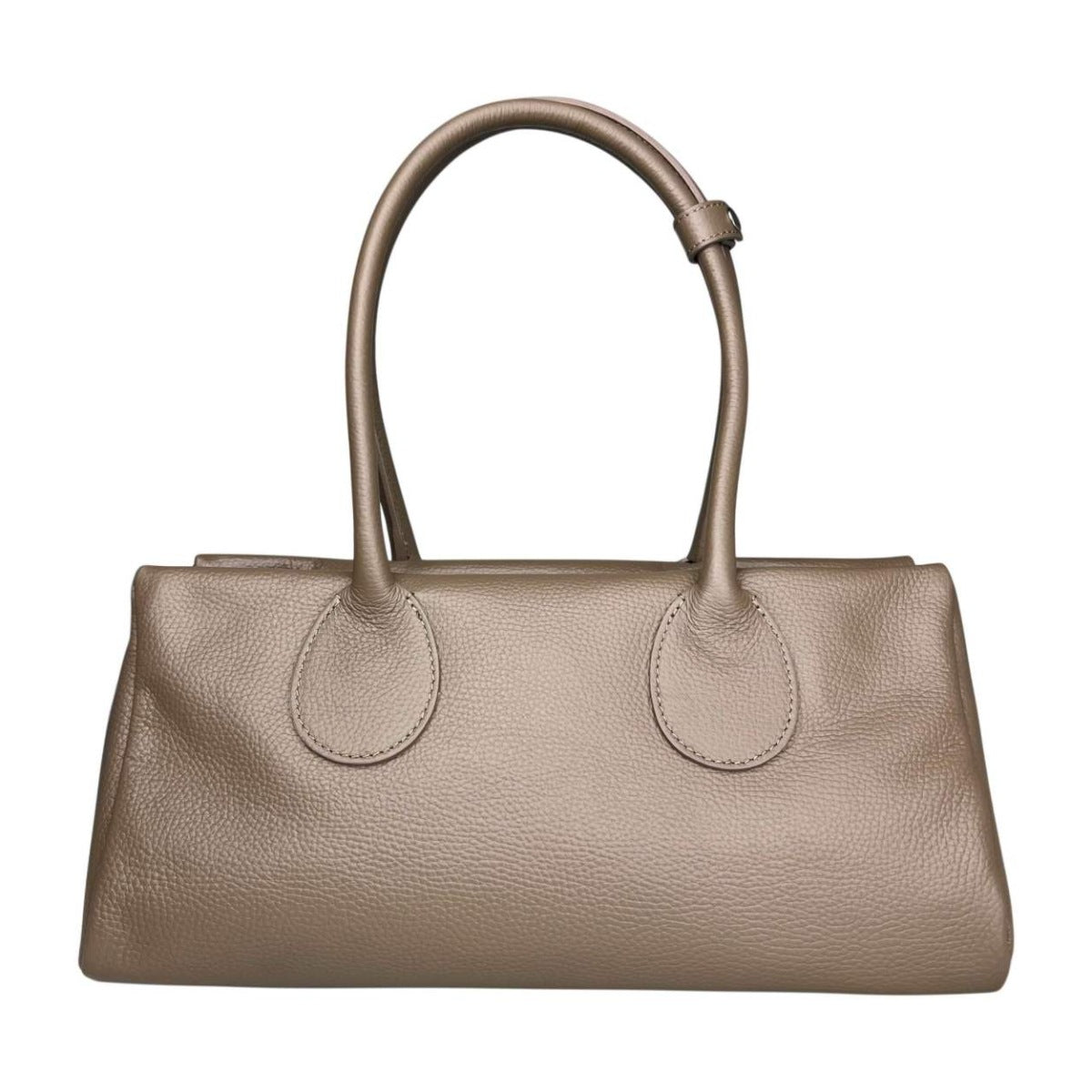 MI624 Dark Taupe Leather Bauletto Shoulder Bag