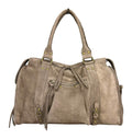 MI554 Taupe Suede Studded Satchel