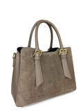 Mi136 Taupe Suede Elegant Handbag
