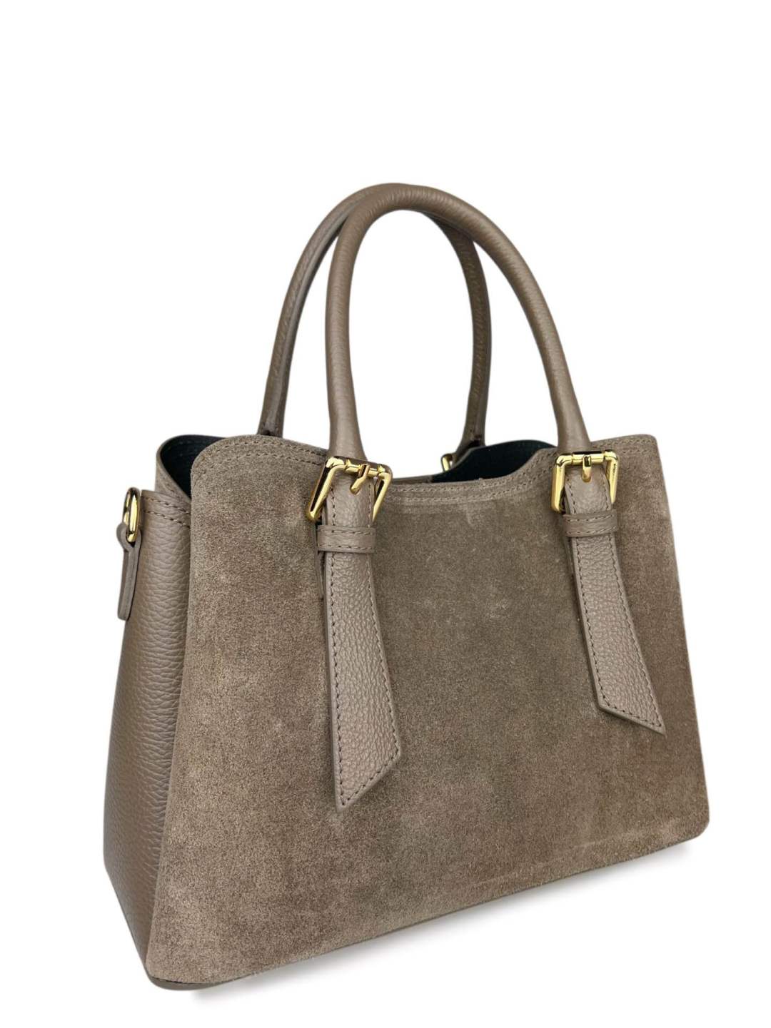 Mi136 Taupe Suede Elegant Handbag