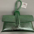 CHBETTYMI  Metallic Mint Dressy Leather Crossbody Bag
