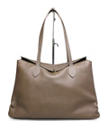 MI548 Dark Taupe Leather Padlock Tote