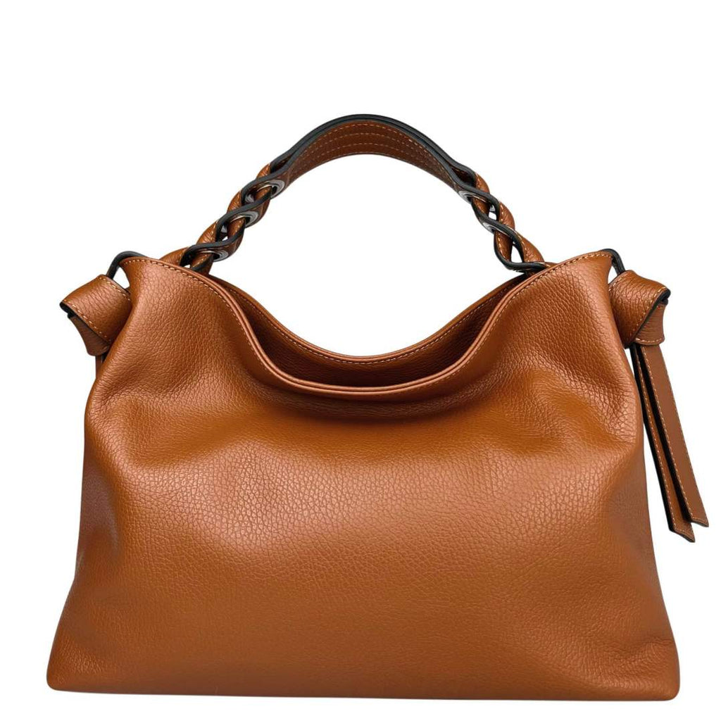MI507 Tan Leather Hobo Bag