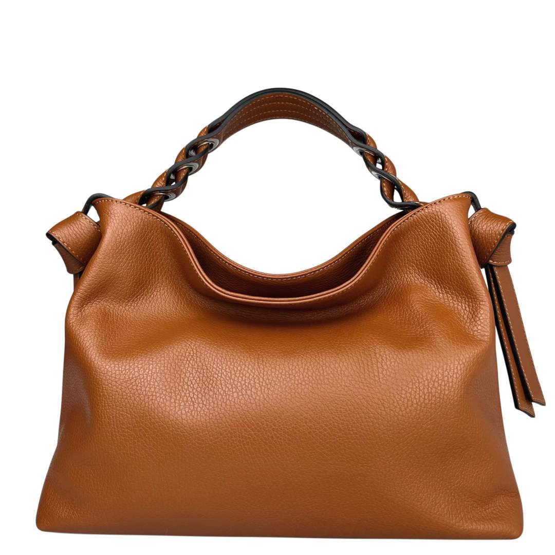 MI507 Tan Leather Hobo Bag