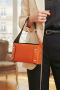 ZZ137 Rust Small Smooth Leather Handbag
