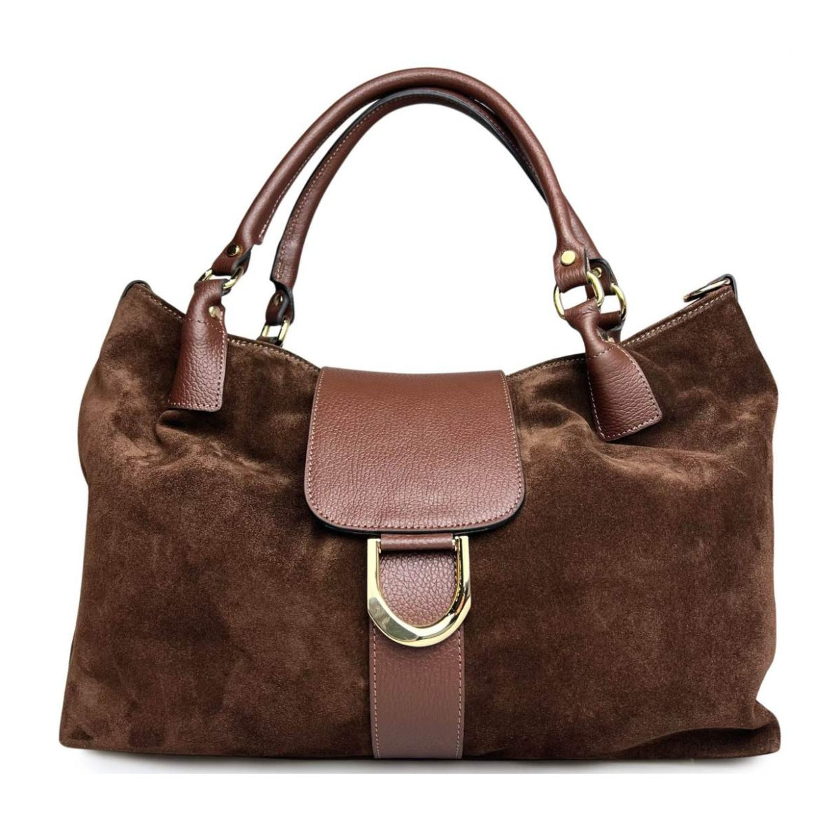 MI634 Mocha Suede Shopper Bag