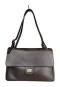 MI601 Dark Brown Leather Flap Bag