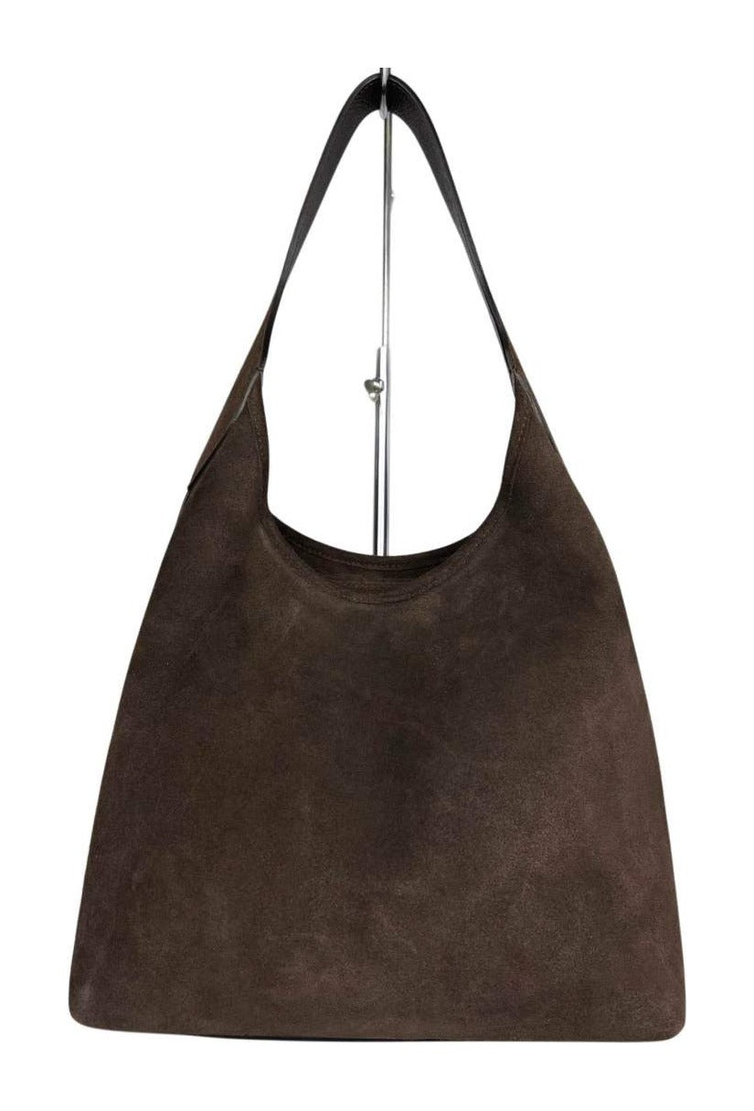 MI589 Dark Brown Suede Hobo Bag