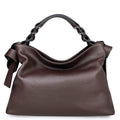 MI509 Dark Brown Leather Hobo Bag