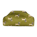 MI671 Olive Green Dachshund Print Clutch Bag