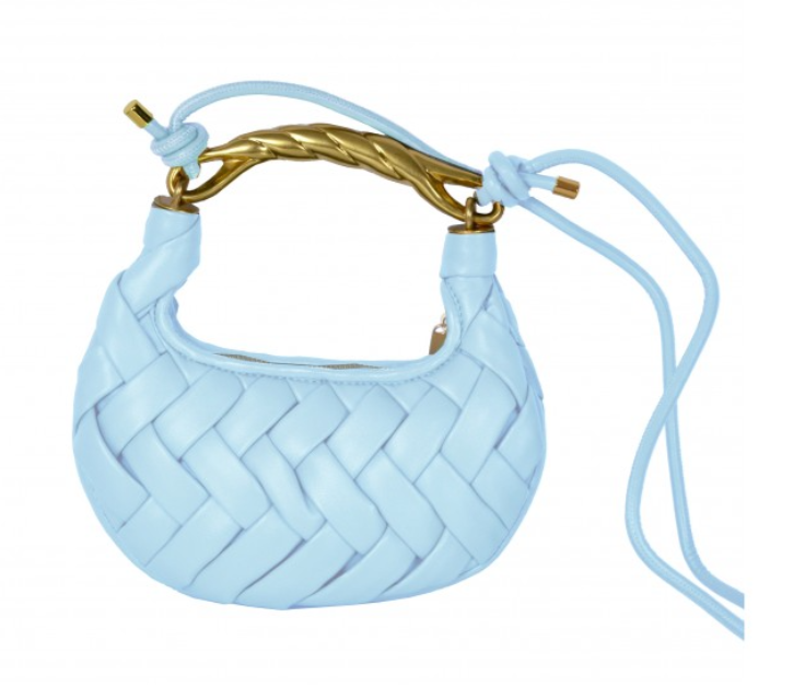 ITWOBL Italian Blue Woven Leather Crossbody Bag JIJOU CAPRI