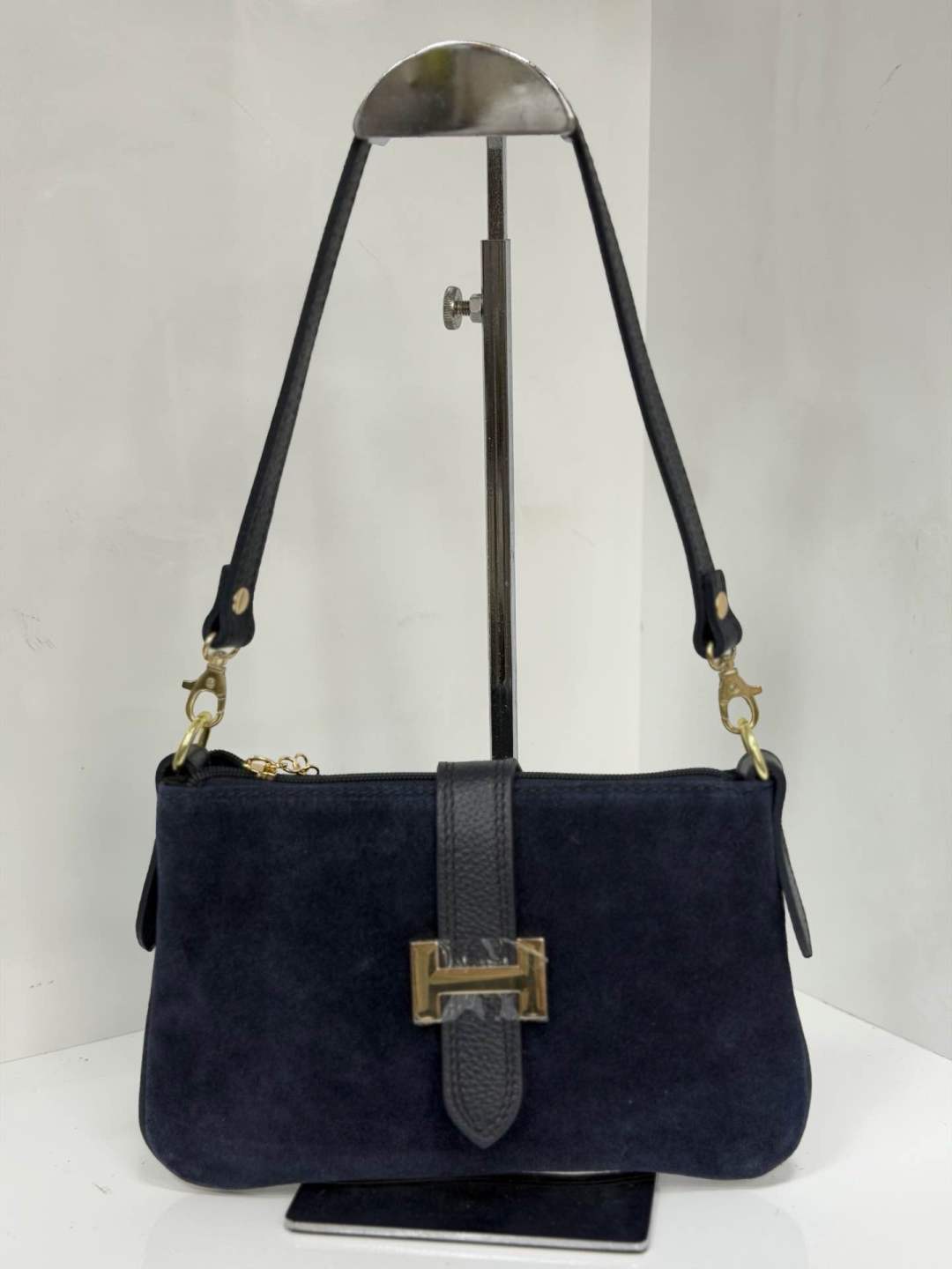 St037 Blue Hope Suede Bag