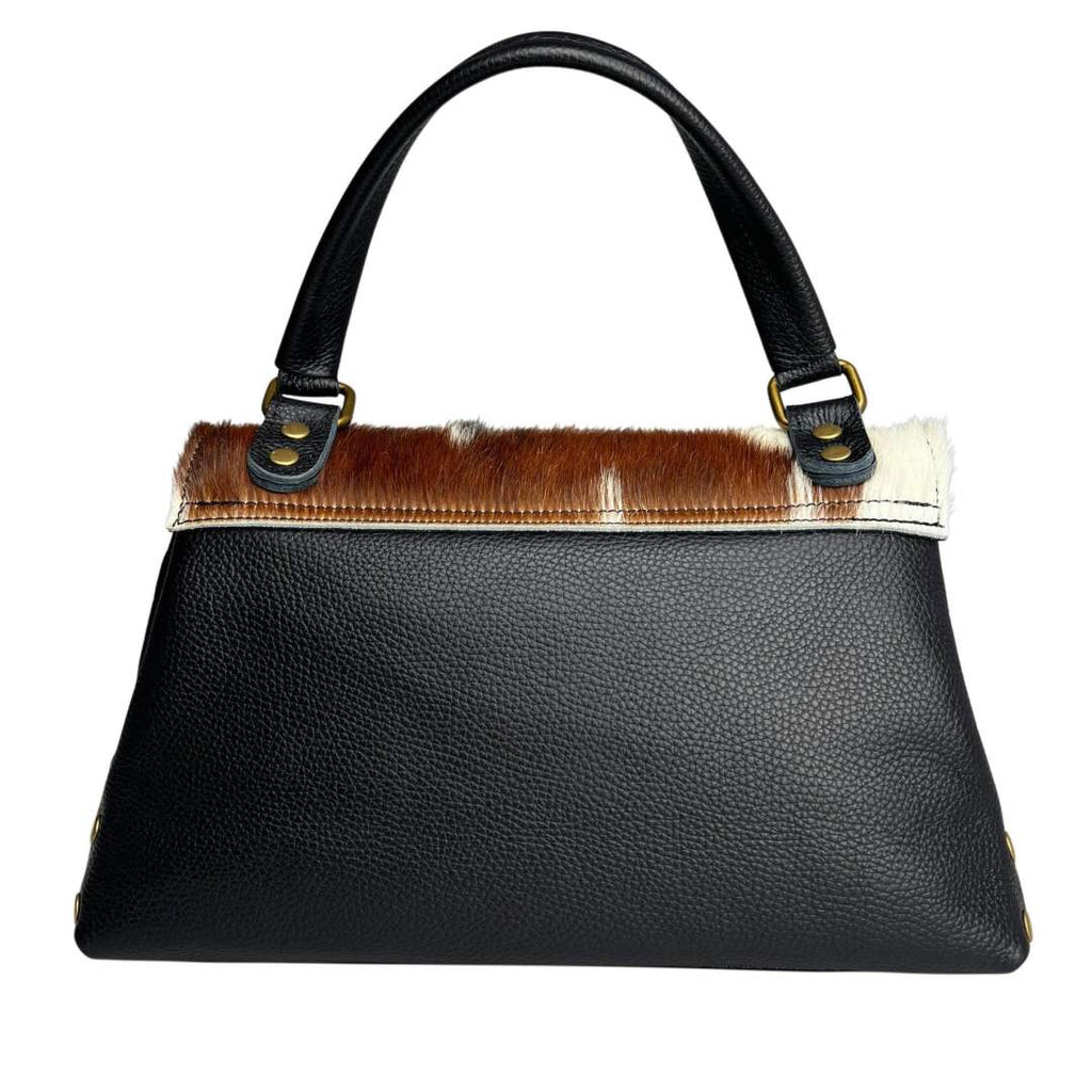 MI475 Cow Print Pony Hair Flap Bag