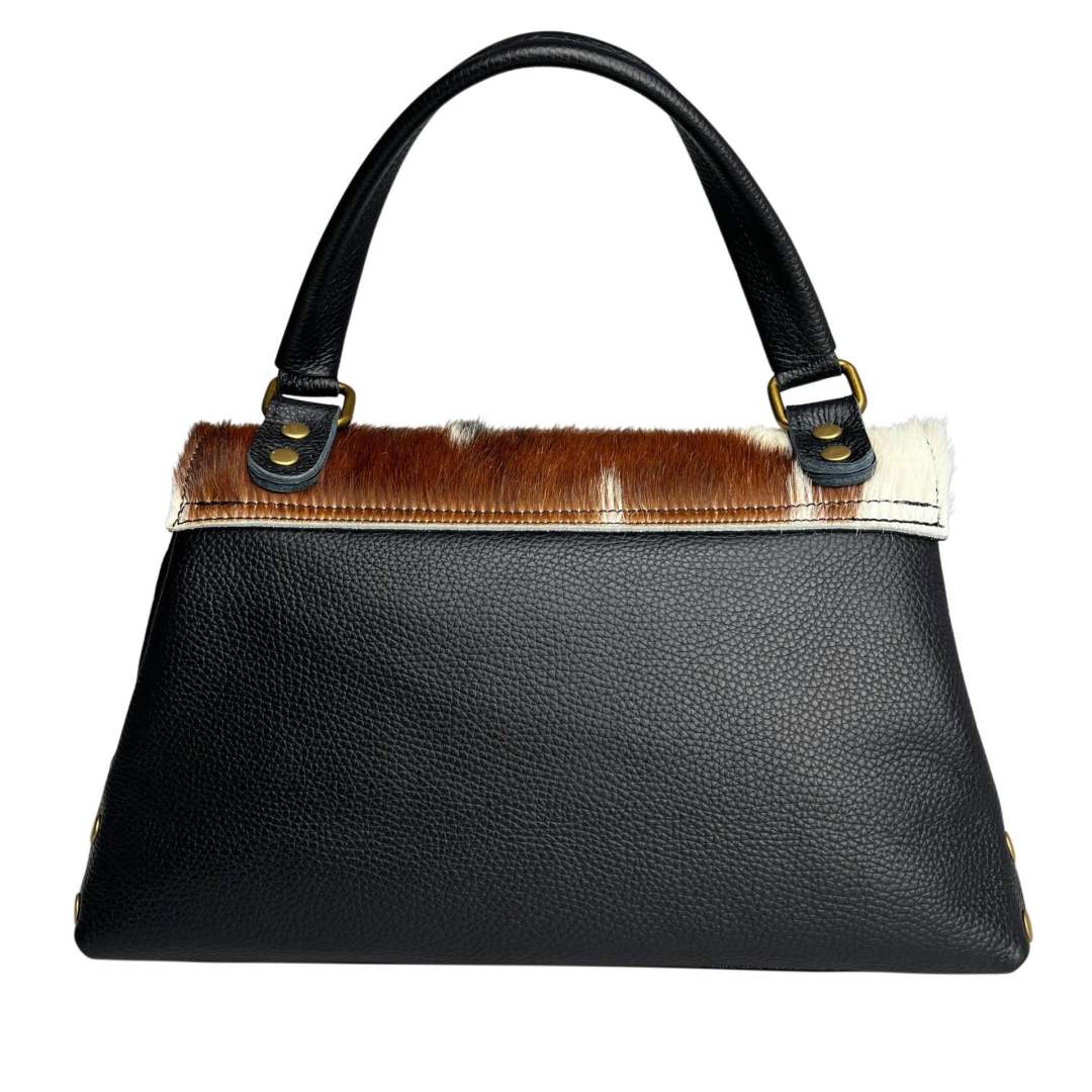 MI475 Cow Print Pony Hair Flap Bag