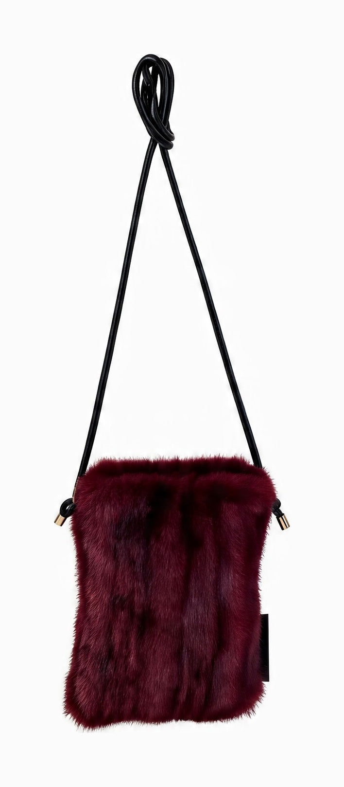 JA014 Wine Faux Fur Phone Bag