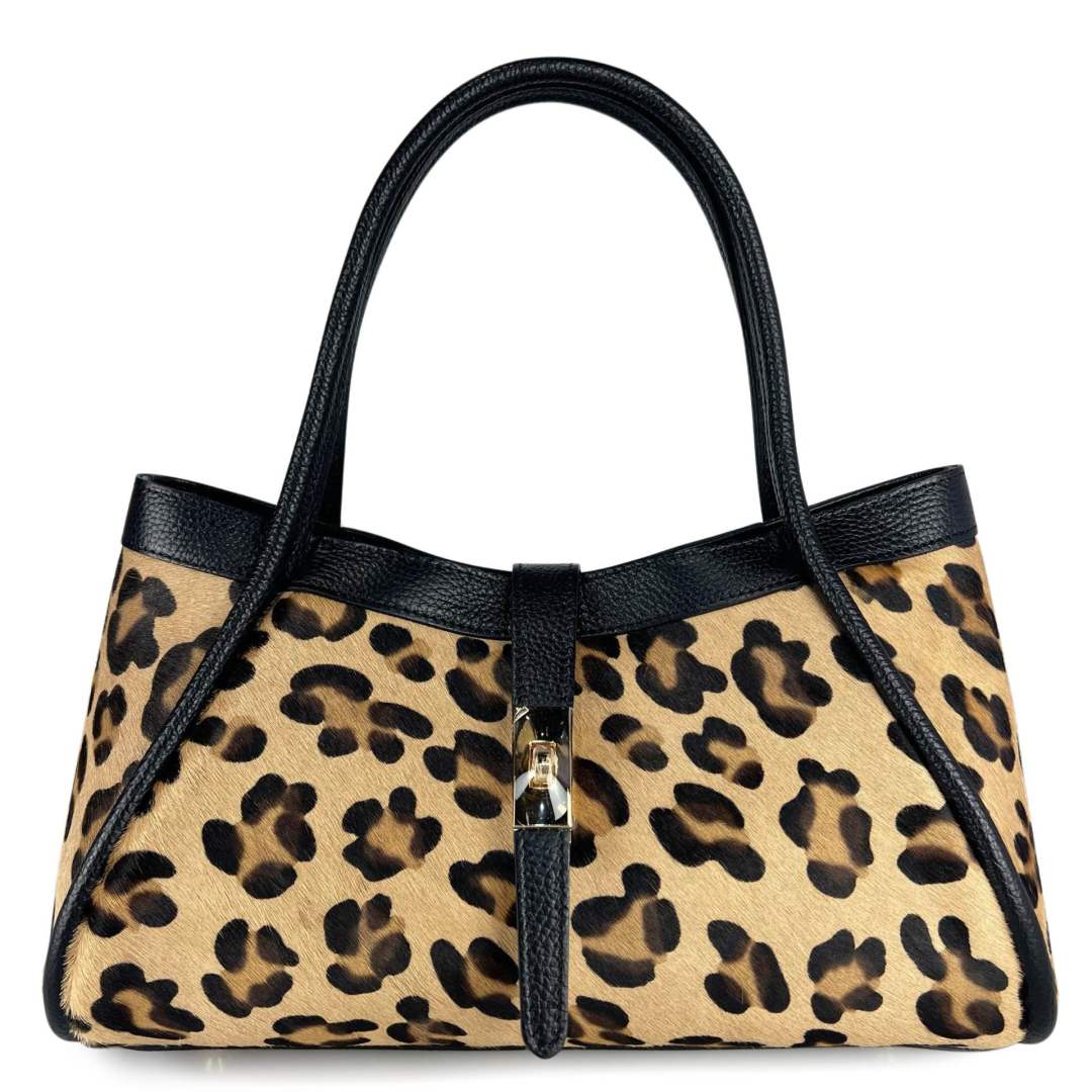 MI534 Animal Print Pony Hair Shoulder Bag