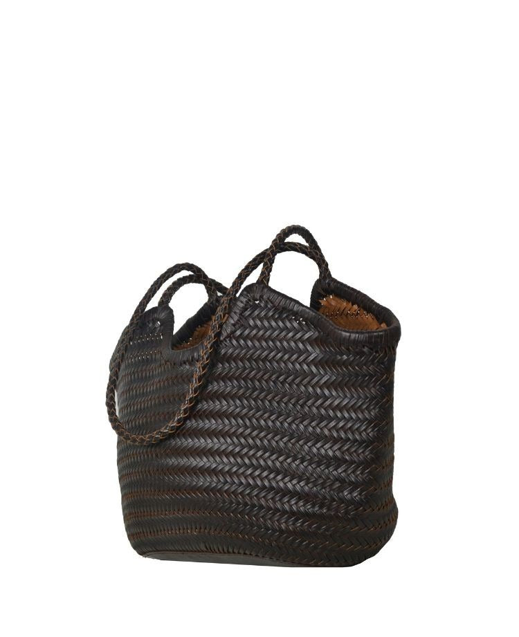 IT5765DB Midi Woven Tote Bag - Deep Brown