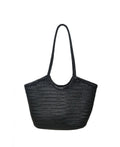 IT5765BK Midi Woven Tote Bag - Black