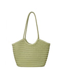 IT5765WC Midi Woven Tote Bag - White Cream