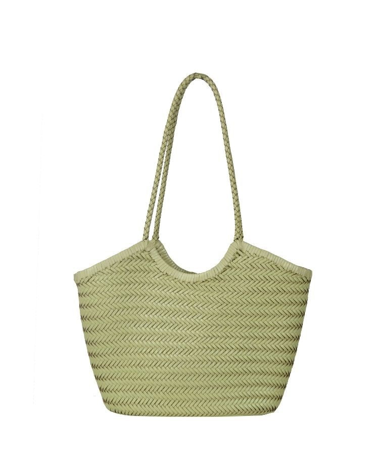 IT5765WC Midi Woven Tote Bag - White Cream