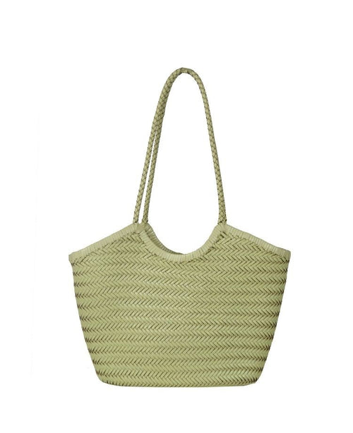 IT5765WC Midi Woven Tote Bag - White Cream