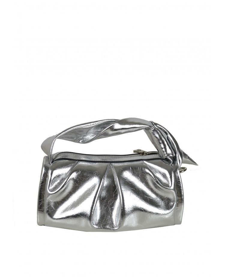 IT5788RD Glossy Leather Handbag with Knot Detail - Red
