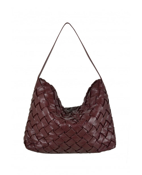 IT5802DBL Woven Maxi Shoulder Bag - Dark Blue