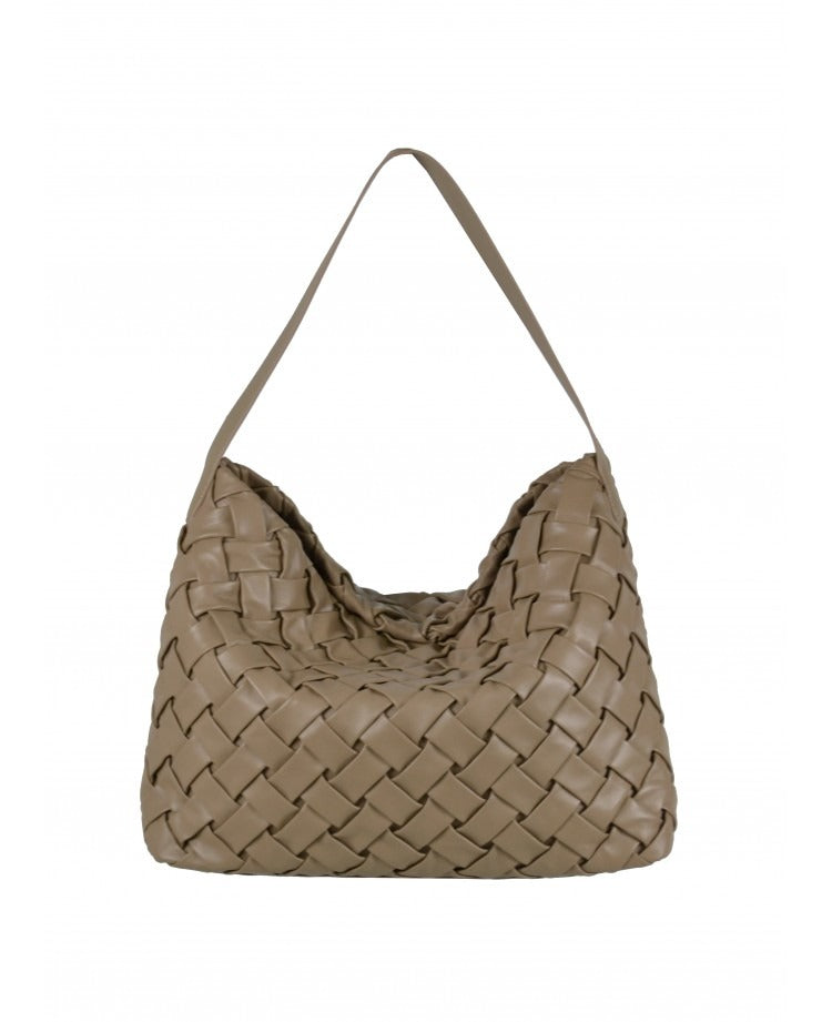 IT5802BX Woven Maxi Shoulder Bag - Bordeaux