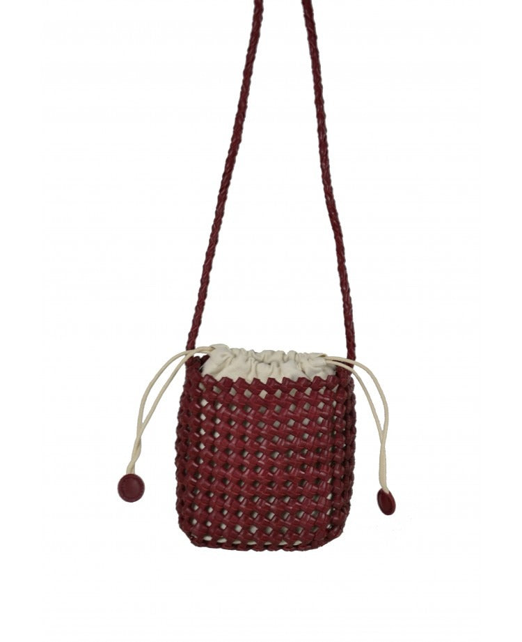IT5804DG Woven Bucket Bag with Internal Pouch - Dark Green