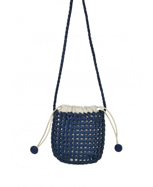 IT5804DG Woven Bucket Bag with Internal Pouch - Dark Green