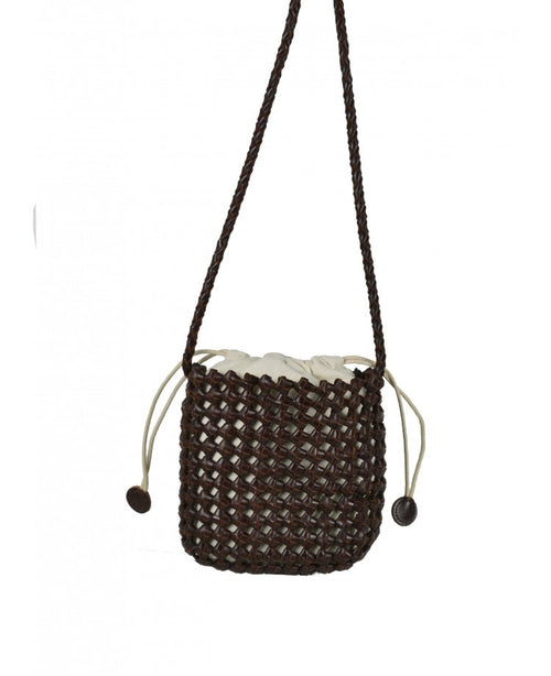 IT5804BX Woven Bucket Bag with Internal Pouch - Bordeaux