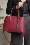 ZZ039 Burgundy Grained Leather Work Bag