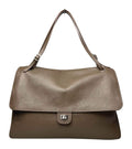 MI542 Dark Taupe Leather XL Flap Bag