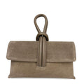 Mi109 Dark Taupe Suede Knot Pochette