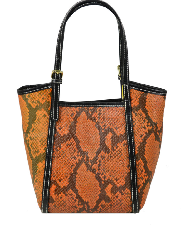 IT7P Italian Peach Leather Snake Printed Crossbody Bag