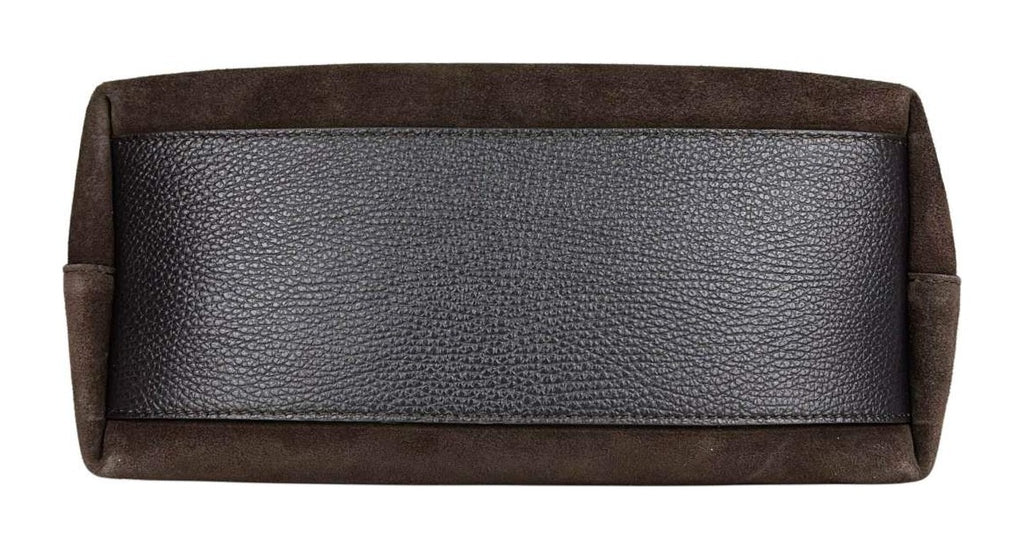 MI589 Dark Brown Suede Hobo Bag